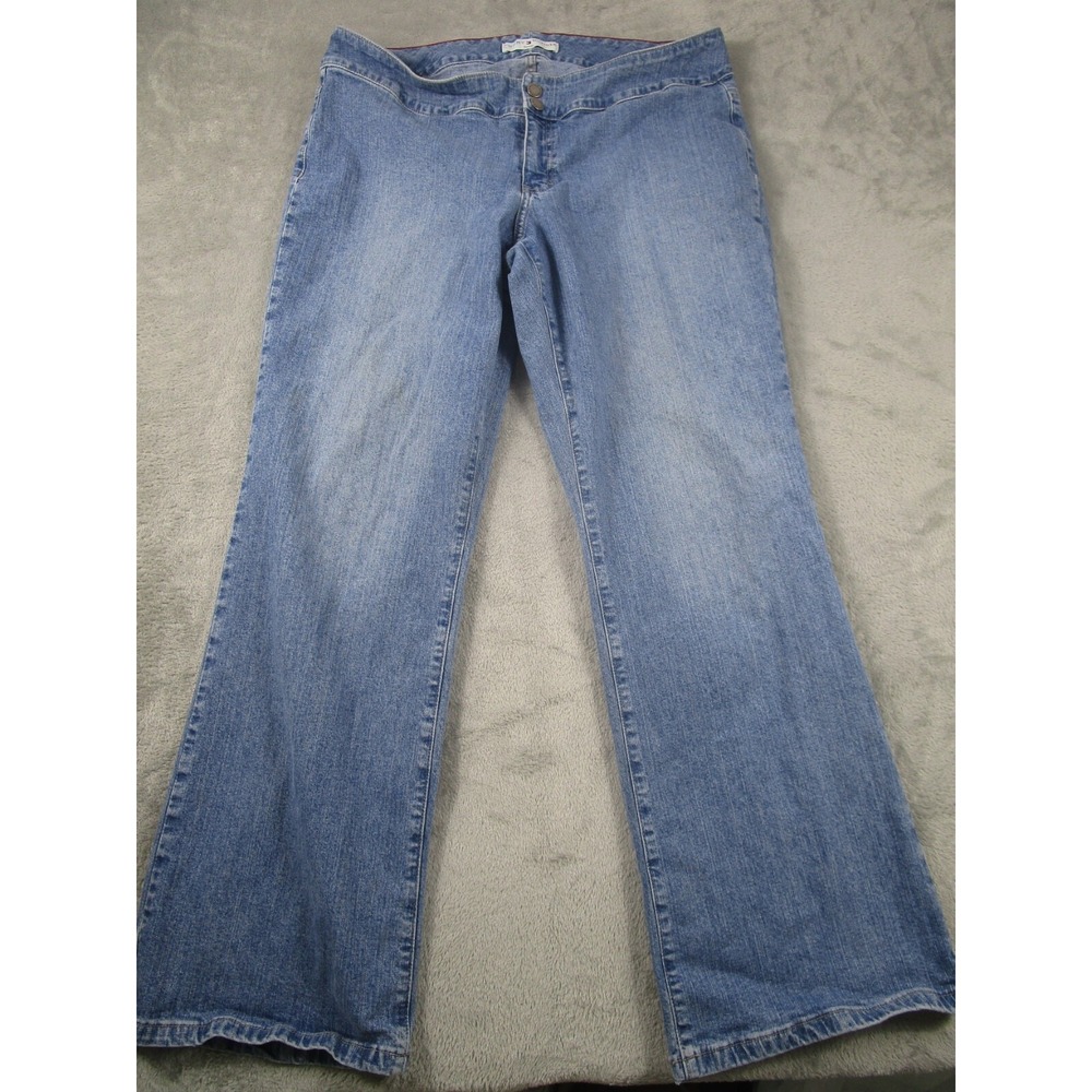 Vintage Tommy Hilifiger Jeans Womens 16 Blue Denim‎ Distressed Hipster Bootcut